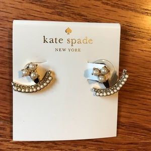 Kate Spade Two Piece Earrings - gold tone/pearl